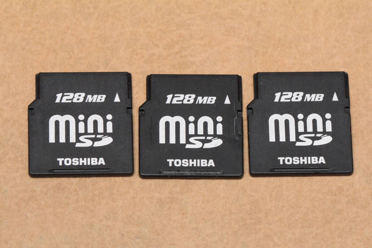 128MB miniSDカード TOSHIBA　●3枚セット●_画像1