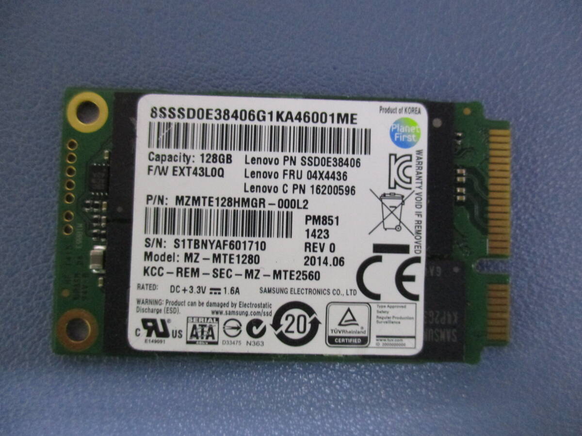 SAMSUNG MZMTE128 mSATA SSD128G* рабочий товар *NO:803