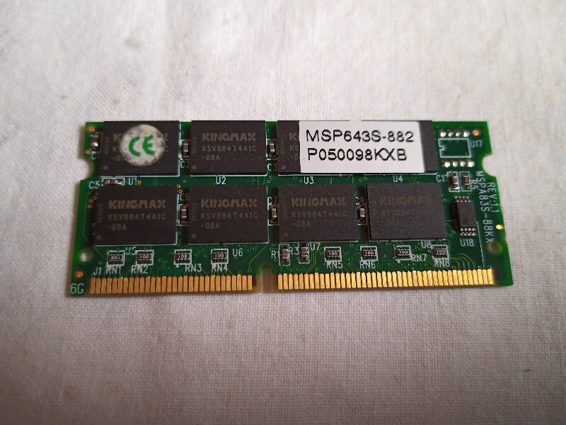 KINGMAX MSP643S-882 P050098KXB 64MB ノートＰＣ用メモリー　中古品_画像1