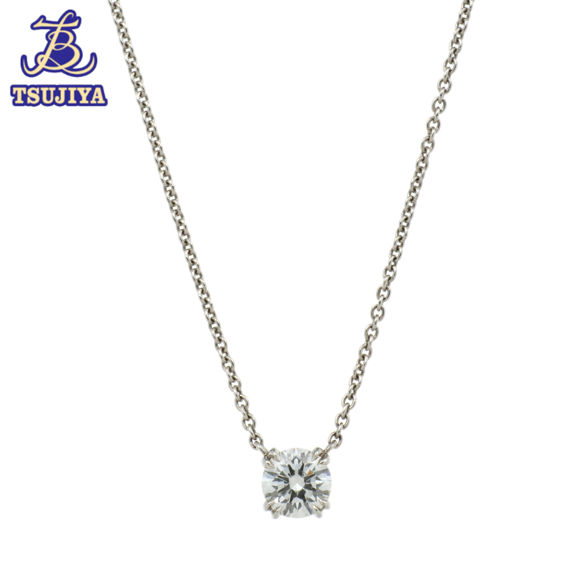 【2024】三越のお歳暮・冬ギフト ★ほぼ美品★HarryWinston ハリーウィンストン ソリティア ダイヤプチネックレス Pt900 D0.51ct 40cm 3.4g 中古A【辻屋質店J2169】 指輪