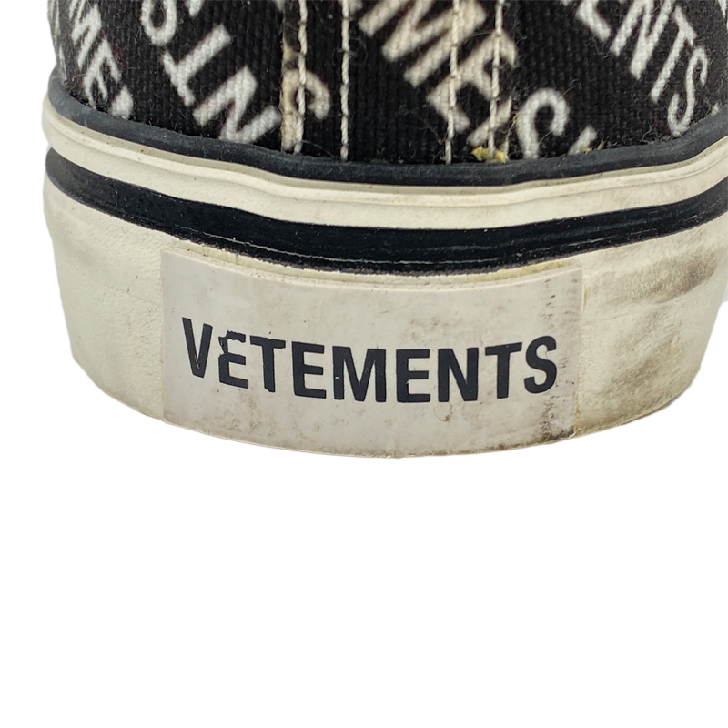 VETEMENTS ヴェトモン　ロゴスニーカー ブラック×ホワイト　総柄　メンズ　#42　実寸27cm　中古AB【辻屋質店A2594】_画像7