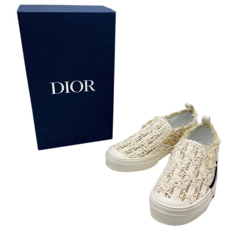 ★大幅値下げ★Dior ディオール　スリッポン　B23　レース（編み込み）　アイボリー　22AW　＃42　中古AB【辻屋質店A2208】_画像9