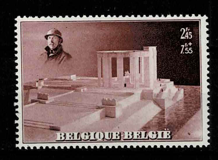 ベルギー 1938年 付加金付(アルバート王記念碑)切手_画像1
