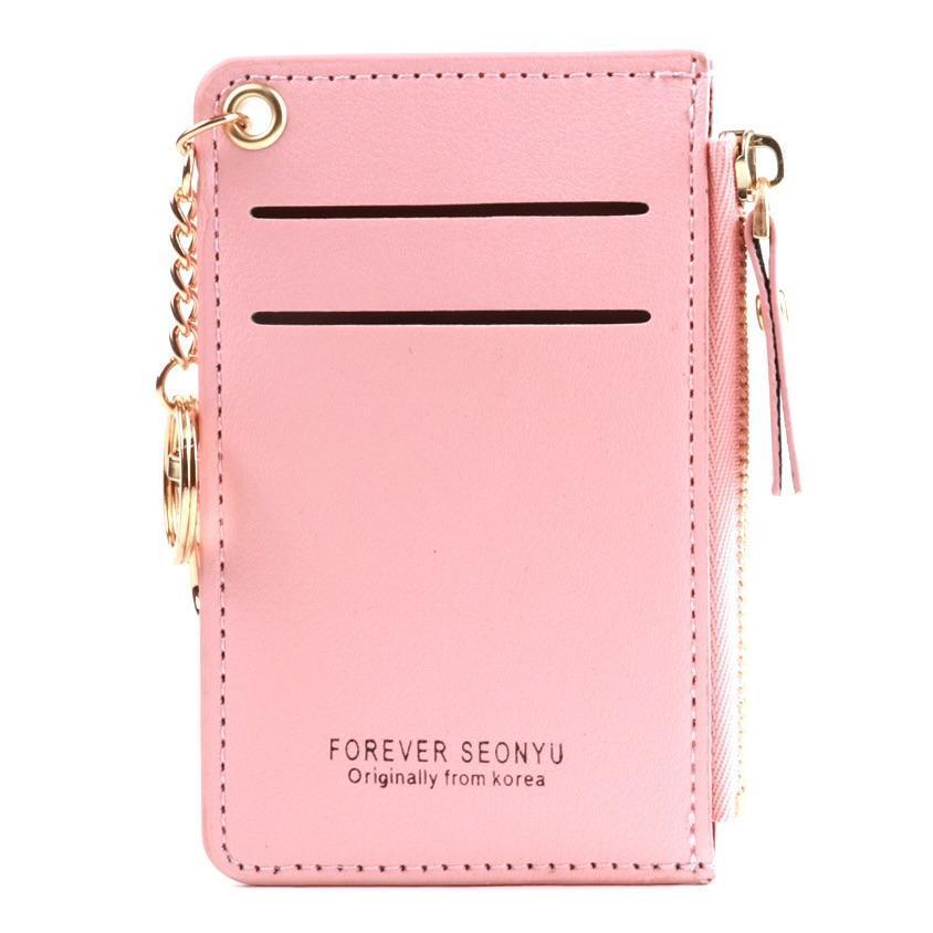 カードケース　ピンク　桃色　レディース　極薄　薄型　パスケース　小銭入れ　財布_画像1