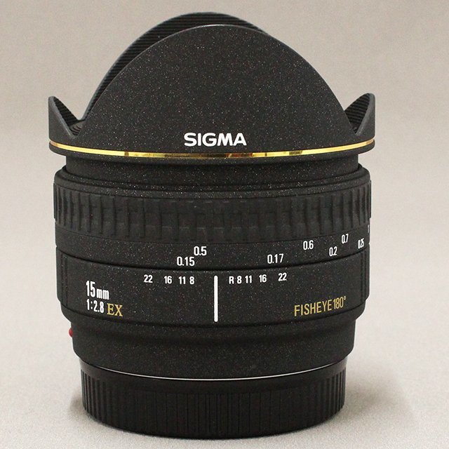 《中古》SIGMA 15mm F2.8 EX FISHEYE180° 動作確認済 魚眼レンズ SONY Aマウント ケース付 キズ・汚れあり（西）_画像7