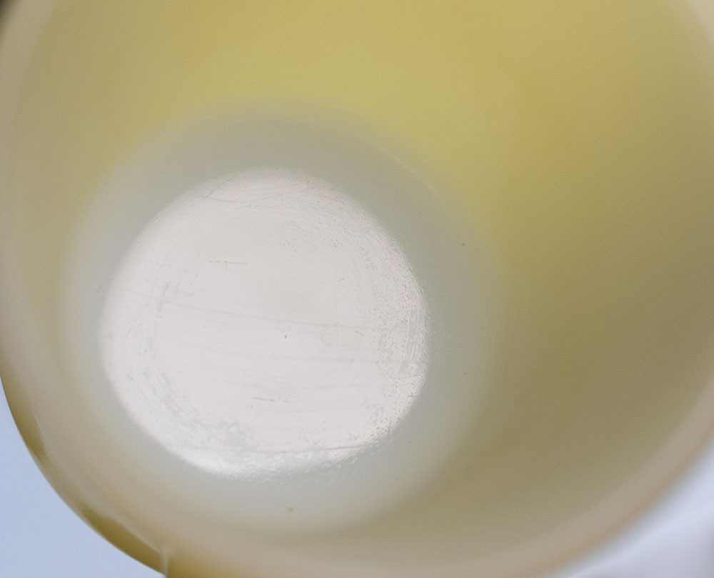 ファイヤーキング マグ イエロー Dハンドル 耐熱 ミルクガラス パステルカラー コーヒー アメリカ製 ビンテージ カップの画像5