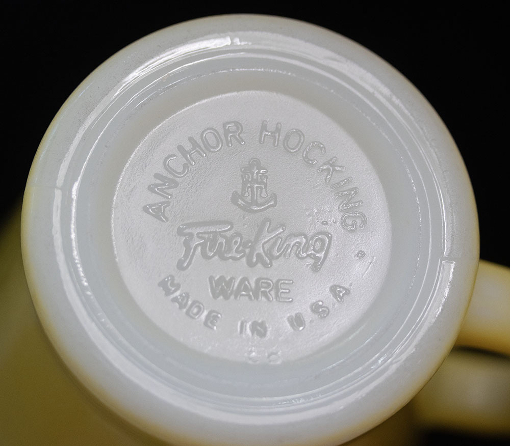 ファイヤーキング マグ イエロー Dハンドル 耐熱 ミルクガラス パステルカラー コーヒー アメリカ製 ビンテージ カップの画像4