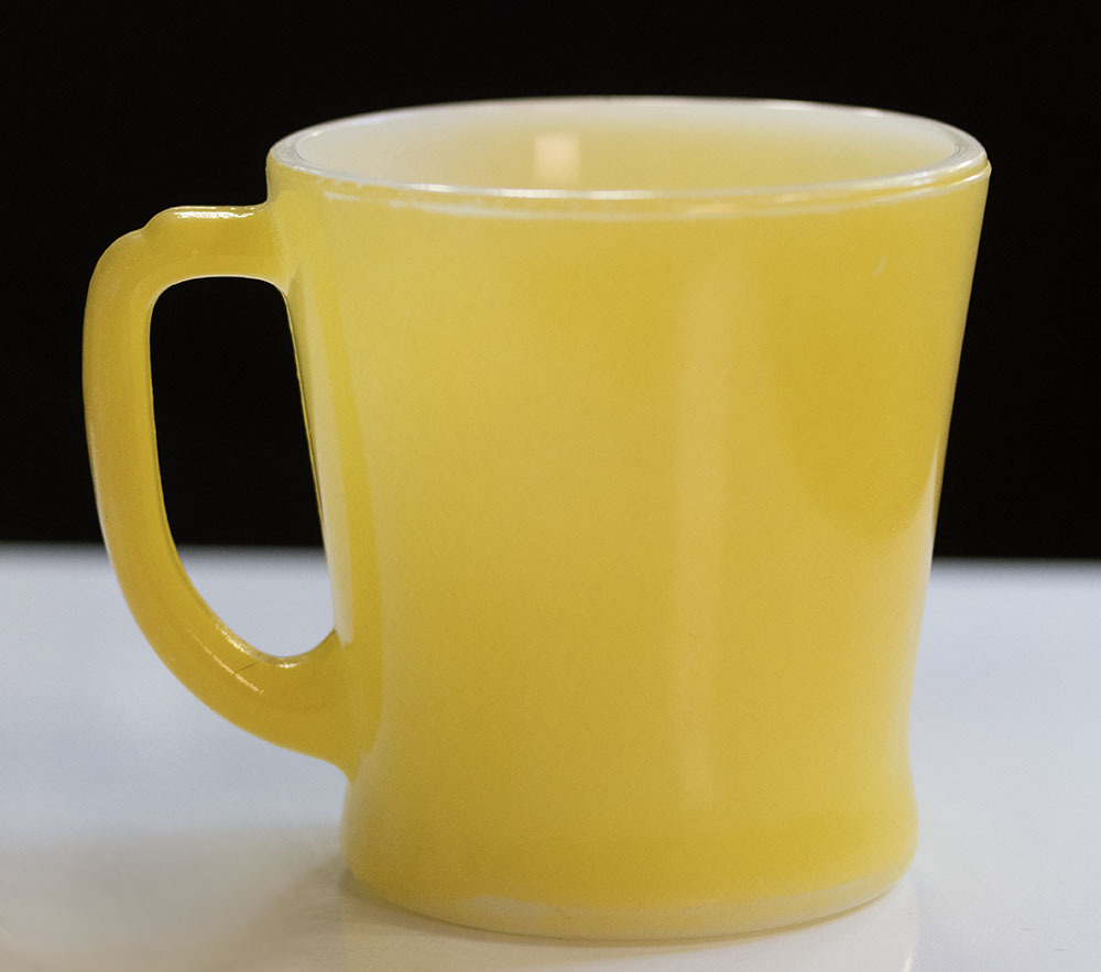 ファイヤーキング マグ イエロー Dハンドル 耐熱 ミルクガラス パステルカラー コーヒー アメリカ製 ビンテージ カップ_画像2