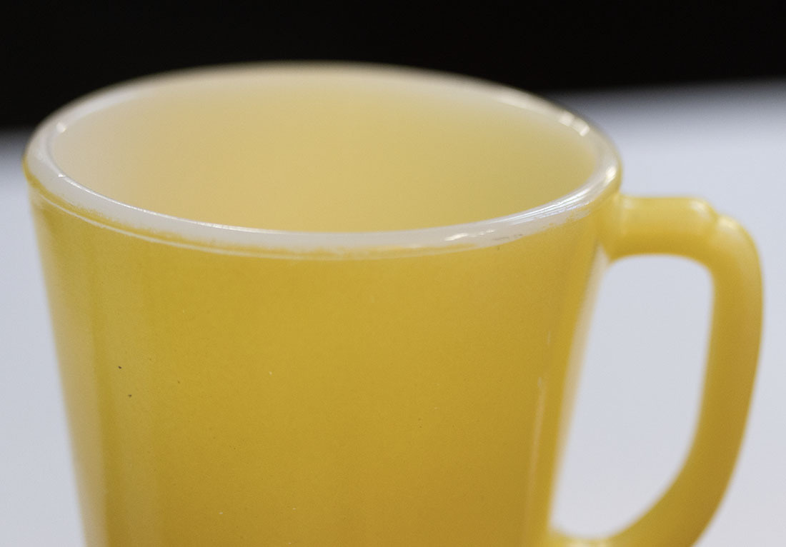 ファイヤーキング マグ イエロー Dハンドル 耐熱 ミルクガラス パステルカラー コーヒー アメリカ製 ビンテージ カップ_画像7