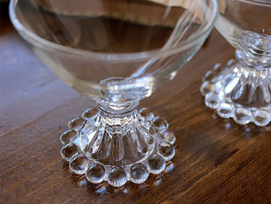 美品！ ファイヤーキング ブーピー シャーベットグラス ２個セット 酒 デザートグラス ビンテージ カクテルグラス アメリカ ビーズの画像5