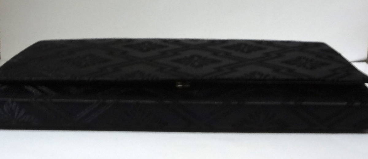 beautiful goods unused storage goods black formal clutch bag / second bag ceremonial occasions / funeral .. pattern / peace pattern / Japanese clothes / kimono black / black 