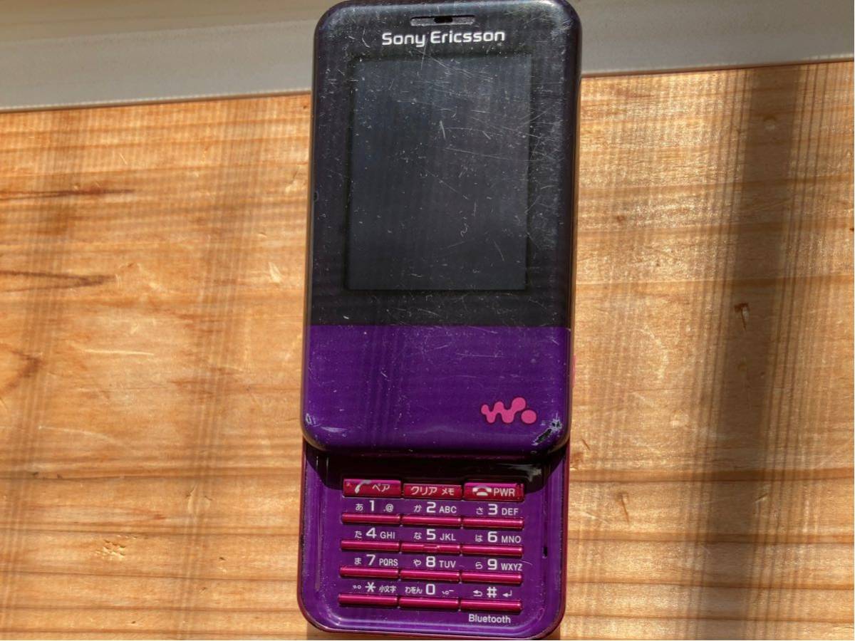【中古】 au Sony Ericsson 3Gガラケー Walkman Phone Xmini ウォークマンフォン Xミニ W65S  パープル×ピンク エーユー ソニー エリクソン