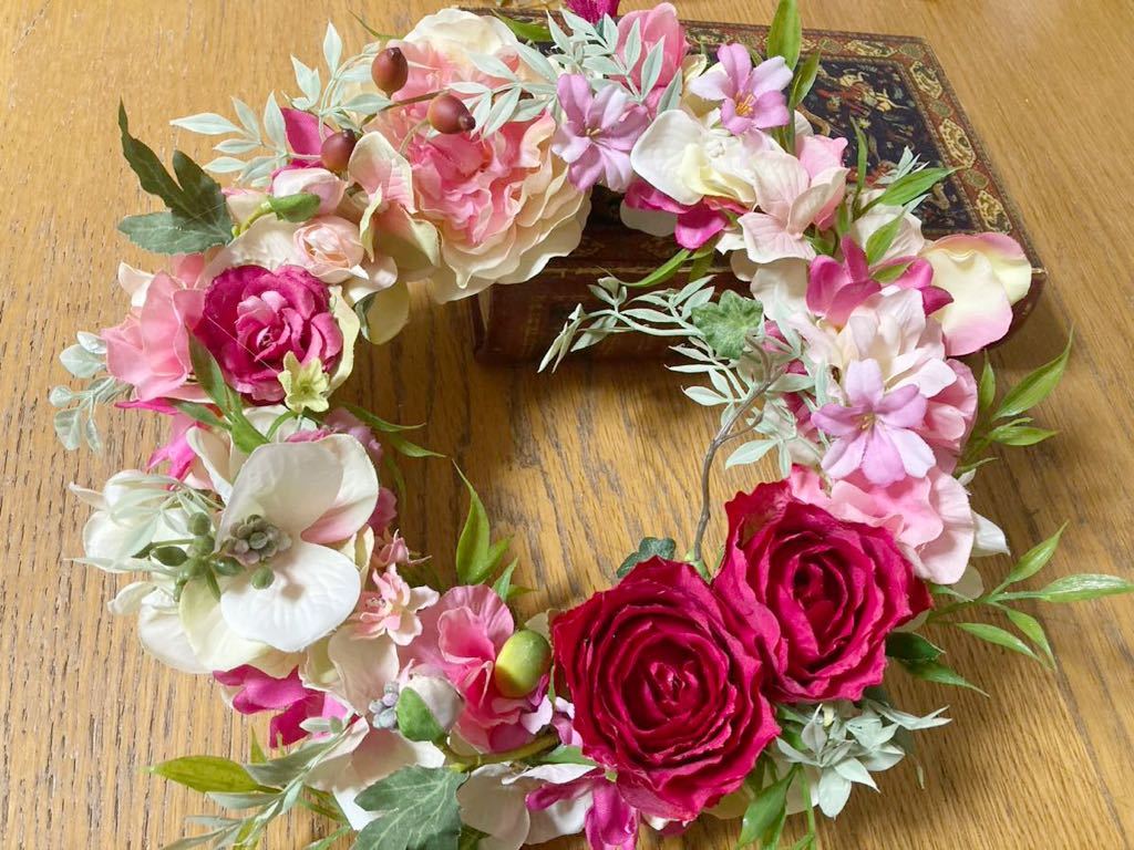 Handmade◆ハンドメイド◆リース◆original wreath◆壁飾り◆壁掛け◆ドアリース◆柔らかな春待ちリース◆28㎝＊＊＊_画像4