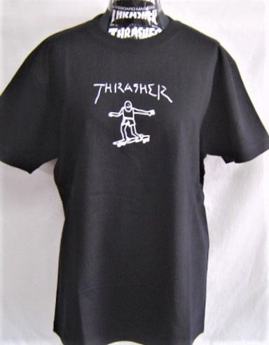 THRASHER スラッシャー GONZ ART ゴンズ アート Tシャツ 半袖 ロゴ バックプリント 黒 XXL TH8128 メンズ レディース_画像1