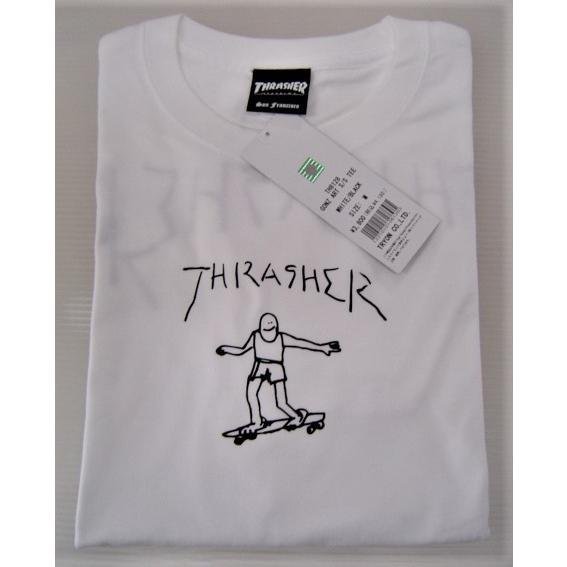 THRASHER スラッシャー GONZ ART ゴンズ アート Tシャツ 半袖 ロゴ バックプリント 白 L TH8128 メンズ レディース_画像2