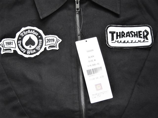 セール 25% off 送料無料 THRASHER スラッシャーTH5009 ツイル ドリズラージャケット ジャンパー ブルゾン 黒 M 新品_画像4