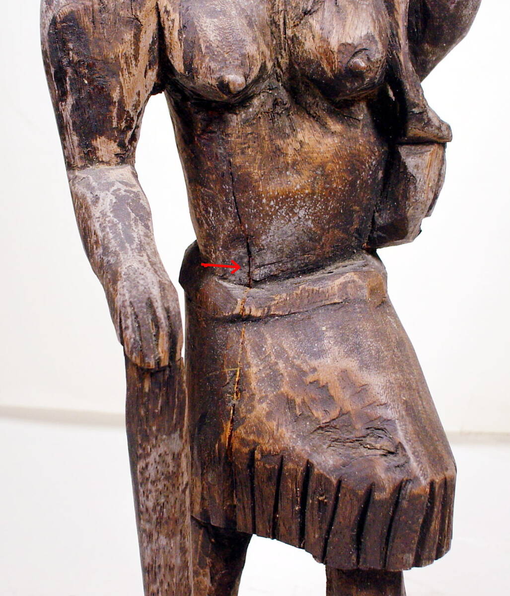 アフリカの木彫刻　 人物像 　_画像8