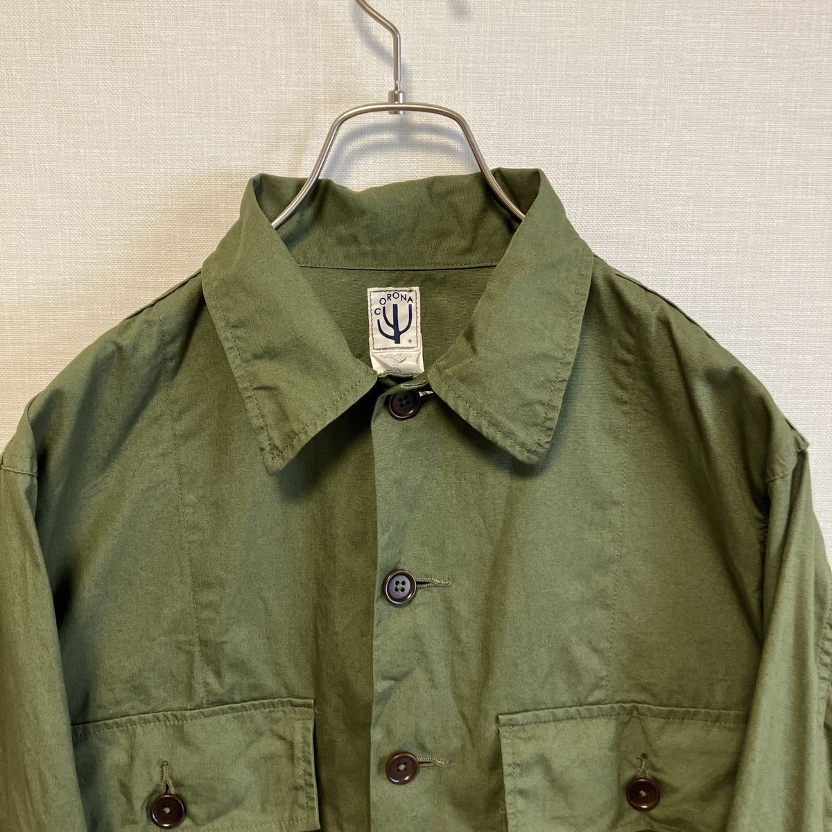 コロナ CORONA /ネイビーユーティリティジャッシャツ NAVY UTILITY JAC SHIRT /オリーブ /グリーン /コットン /CS022 /日本製 /サイズMの画像2