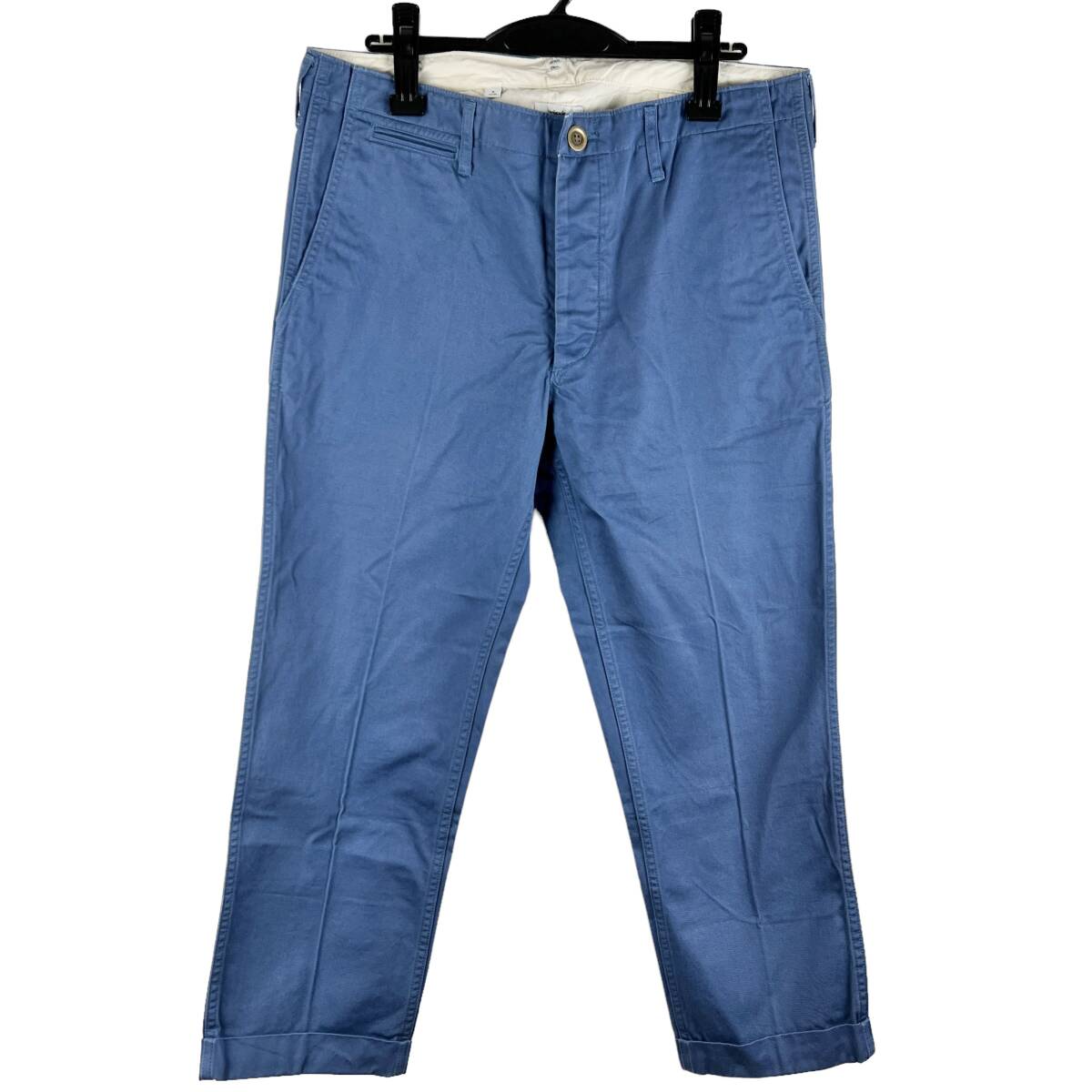 VISVIM(ビズビム) Back Belt Chino Straight Pants (blue) 2