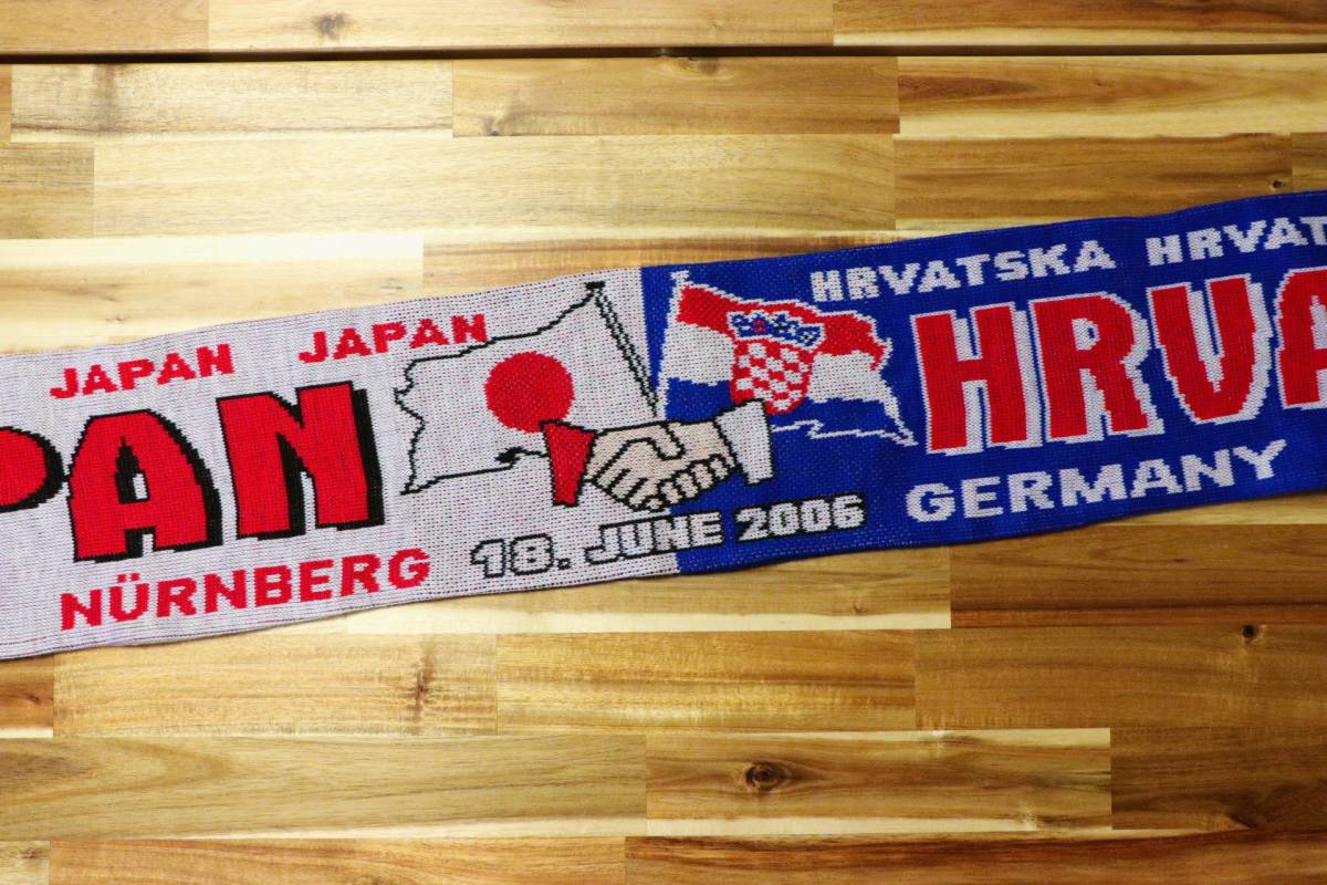 当時物 2006 FIFA ワールドカップ 日本 vs クロアチア タオルマフラー ◇ 日本代表 W杯 マフラータオルの画像3