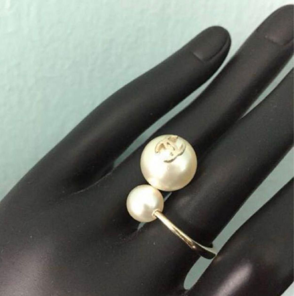 CHANEL Wパール リング ゴールド 指輪 cocoマーク シャネル CHANEL Wパール リング ゴールド 指輪 cocoマーク シャネル