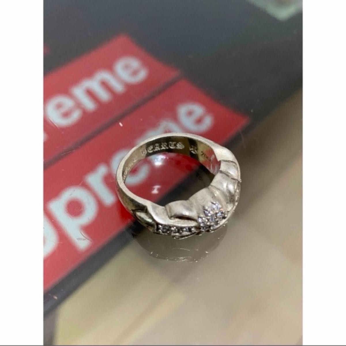 CHROME HEARTS】クロムハーツ フローラルクロスハートリング CHROME HEARTS】クロムハーツ フローラルクロスハートリング