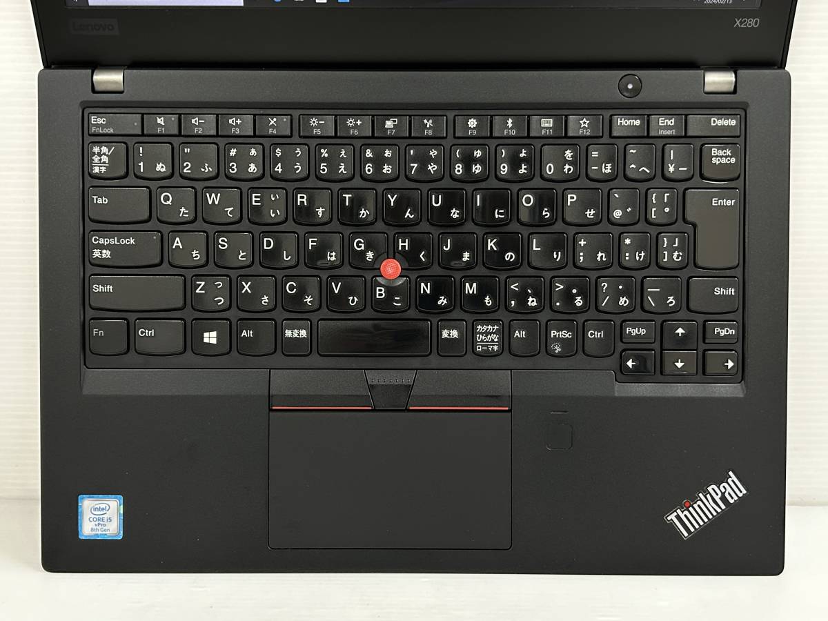【良品 12.5インチ】Lenovo ThinkPad X280 20KES0PC00『第8世代 Core i5(8350U) 1.7GHz/RAM:8GB/SSD:256GB』Win10Pro 動作品_画像6