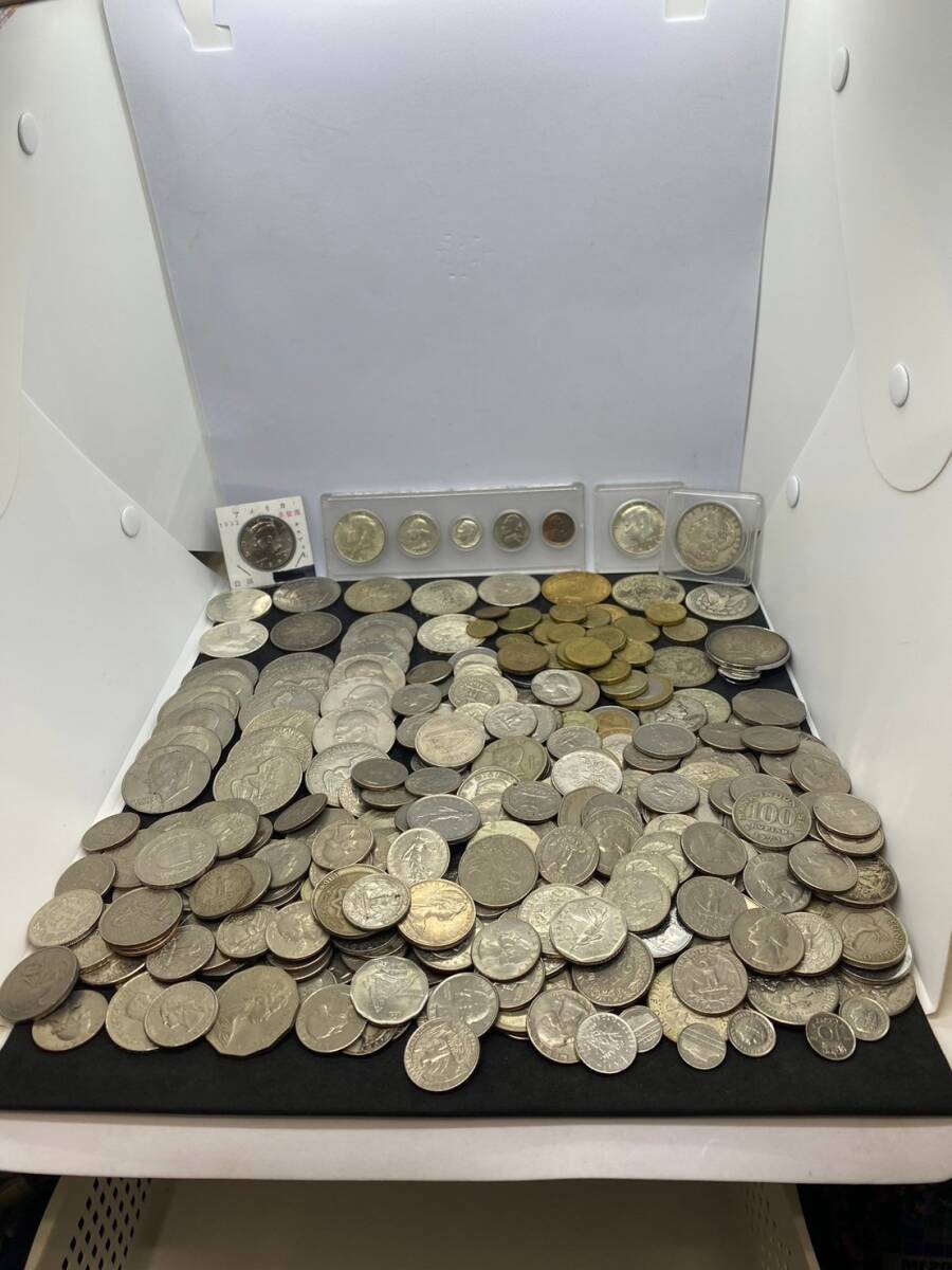 MS-0220 外国銭 総重量約3.1kg 未検品 銀貨 硬貨 外貨 リバティー ケネディ モーガン エリザベス等 いろいろおまとめ