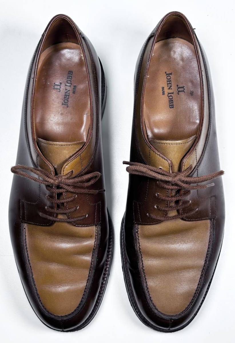 1円〜 ◆ JOHN LOBB ジョンロブ BARROS バロス 9013 / ブラウン系 バイカラー / 7 E / Uチップ レザーソール / レザー 革靴 /【本物保証】_画像3