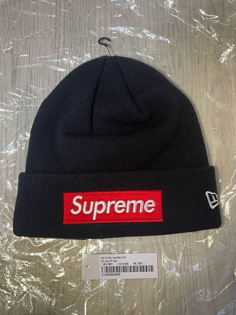 supreme 22AW New Era Box Logo Beanie 新品未使用品　ブラック　フリーサイズ　シュプリーム ボックスロゴ ニューエラ ビーニー 送料無料_画像1