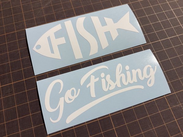 FISH&Go Fishingカッティングステッカー カラー変更可能 釣りに行こう魚好きさんや釣り好きさんへ_画像1