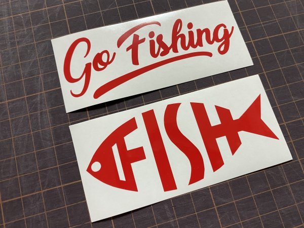 FISH&Go Fishingカッティングステッカー カラー変更可能 釣りに行こう魚好きさんや釣り好きさんへ_画像2