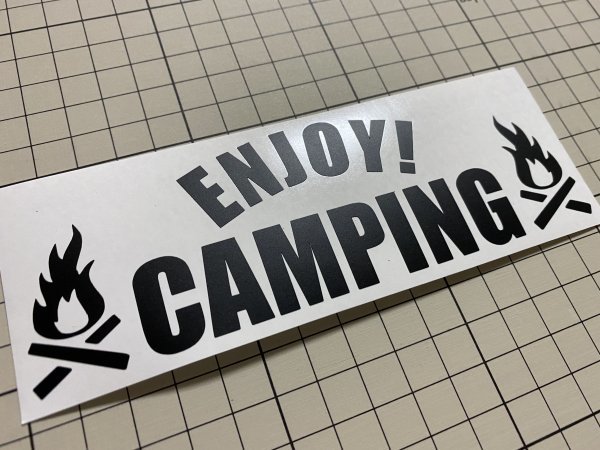 ENJOY! CAMPINGカッティングステッカー カラー変更可能 アウトドア キャンプ 焚き火 ソロキャン オシャレ_画像4