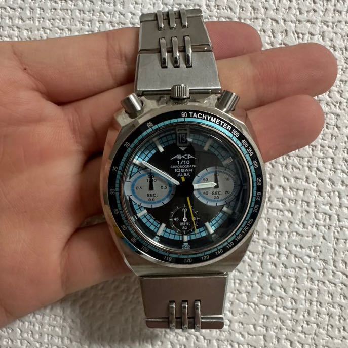 SEIKO セイコー ALBA AKA アルバ・アカ V657-6060 クォーツ SS 1970年代 メンズ 腕時計_画像2