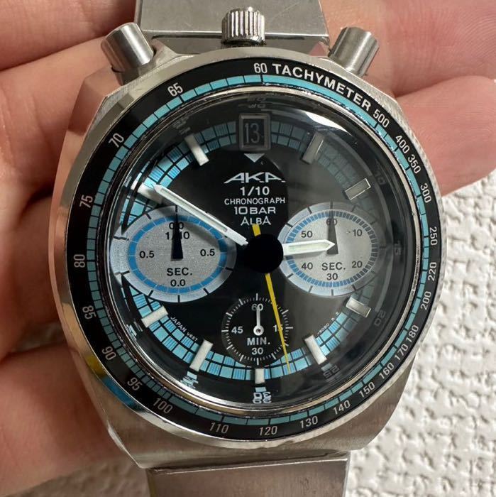 SEIKO セイコー ALBA AKA アルバ・アカ V657-6060 クォーツ SS 1970年代 メンズ 腕時計_画像1