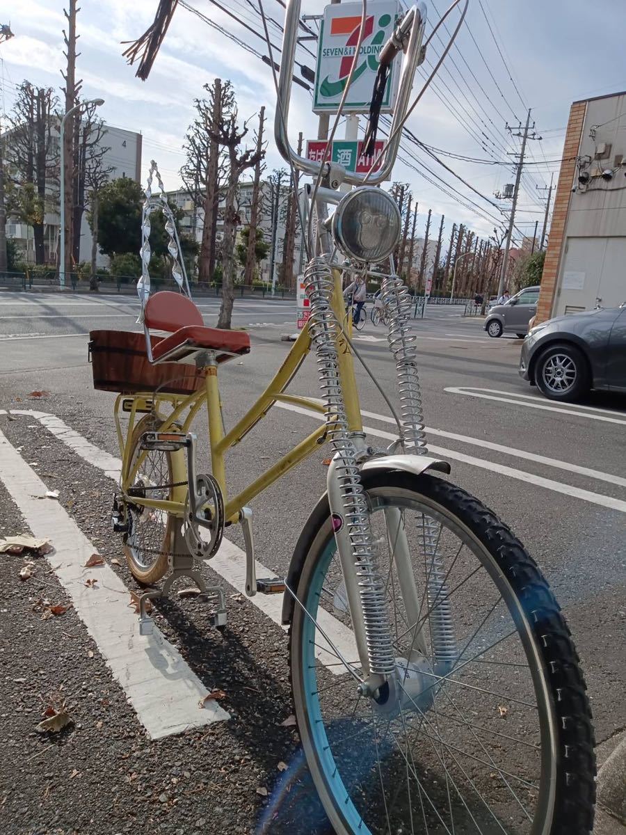 ☆改チャリ自転車☆チョッパー☆チカーノスタイル☆チョロスタイル☆スプリンガー仕様☆オートライト☆7速☆前輪24後輪20インチ無免許ok_画像4