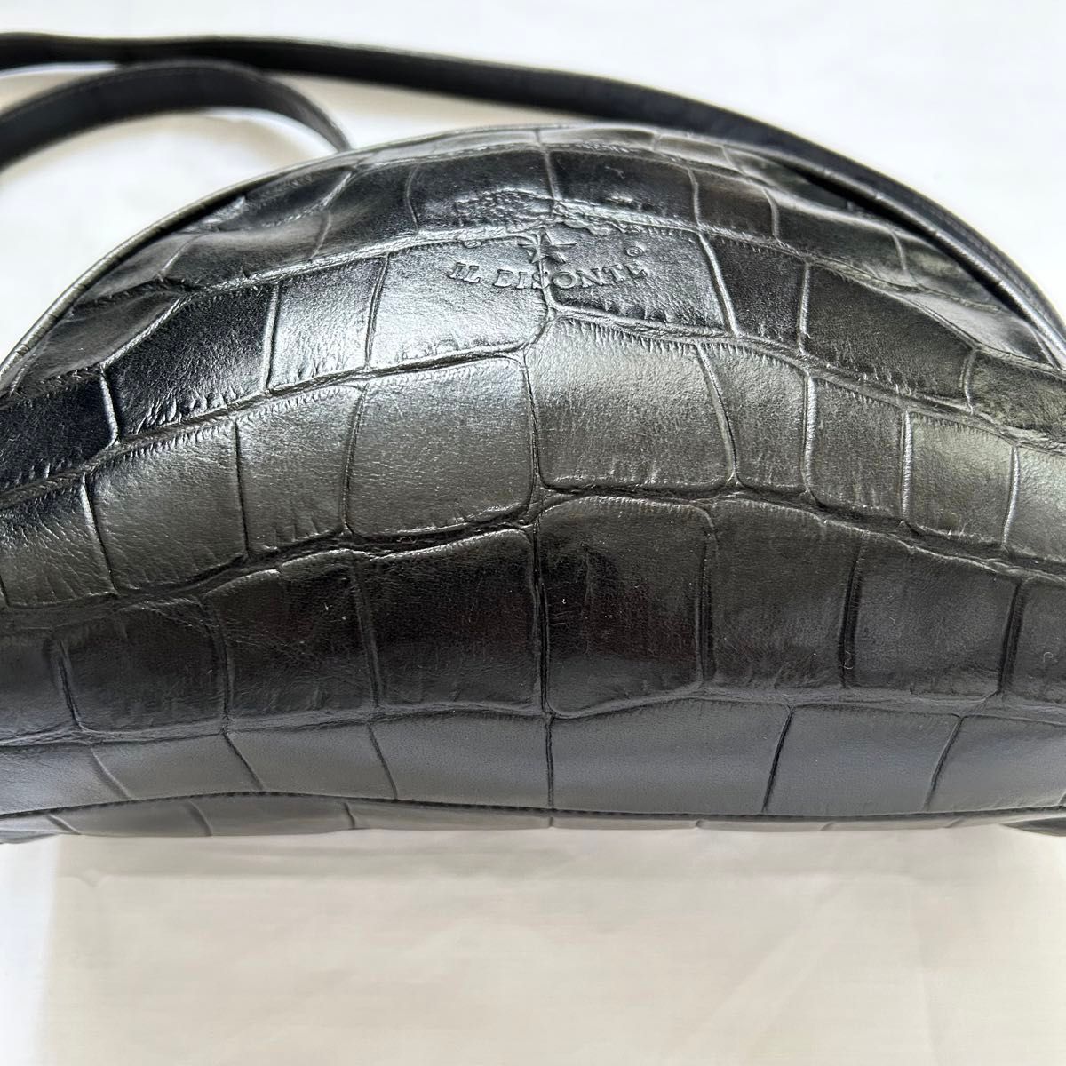 極美品 入手困難 イルビゾンテ ショルダーバッグ レザー 黒 極美品 入手困難 イルビゾンテ ショルダーバッグ レザー 黒