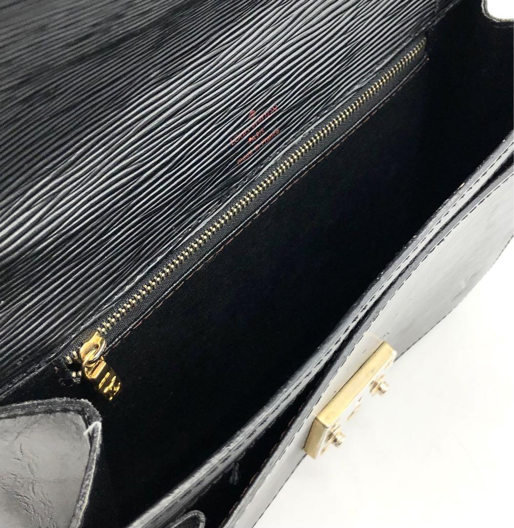 1円【極美品】LOUIS VUITTON ルイヴィトン エピ モンソー ハンドバッグ 2way 本革 レザー 黒 ブラック ゴールド 金具 型押し M52122_画像9