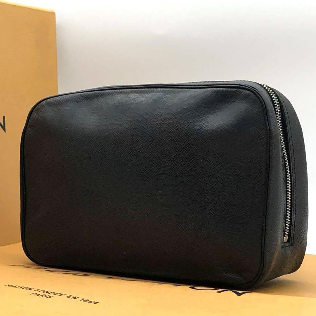 1円【美品】LOUIS VUITTON ルイヴィトン タイガ トゥルーストワレット GM クラッチバッグ セカンドバッグ ビジネス 黒 ブラック メンズ_画像1