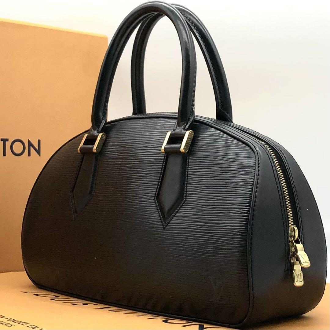 1円【極美品】LOUIS VUITTON ルイヴィトン エピ ジャスミン ハンドバッグ ミニボストン トートバッグ 黒 レザー 本革 M52782 ゴールド 金具