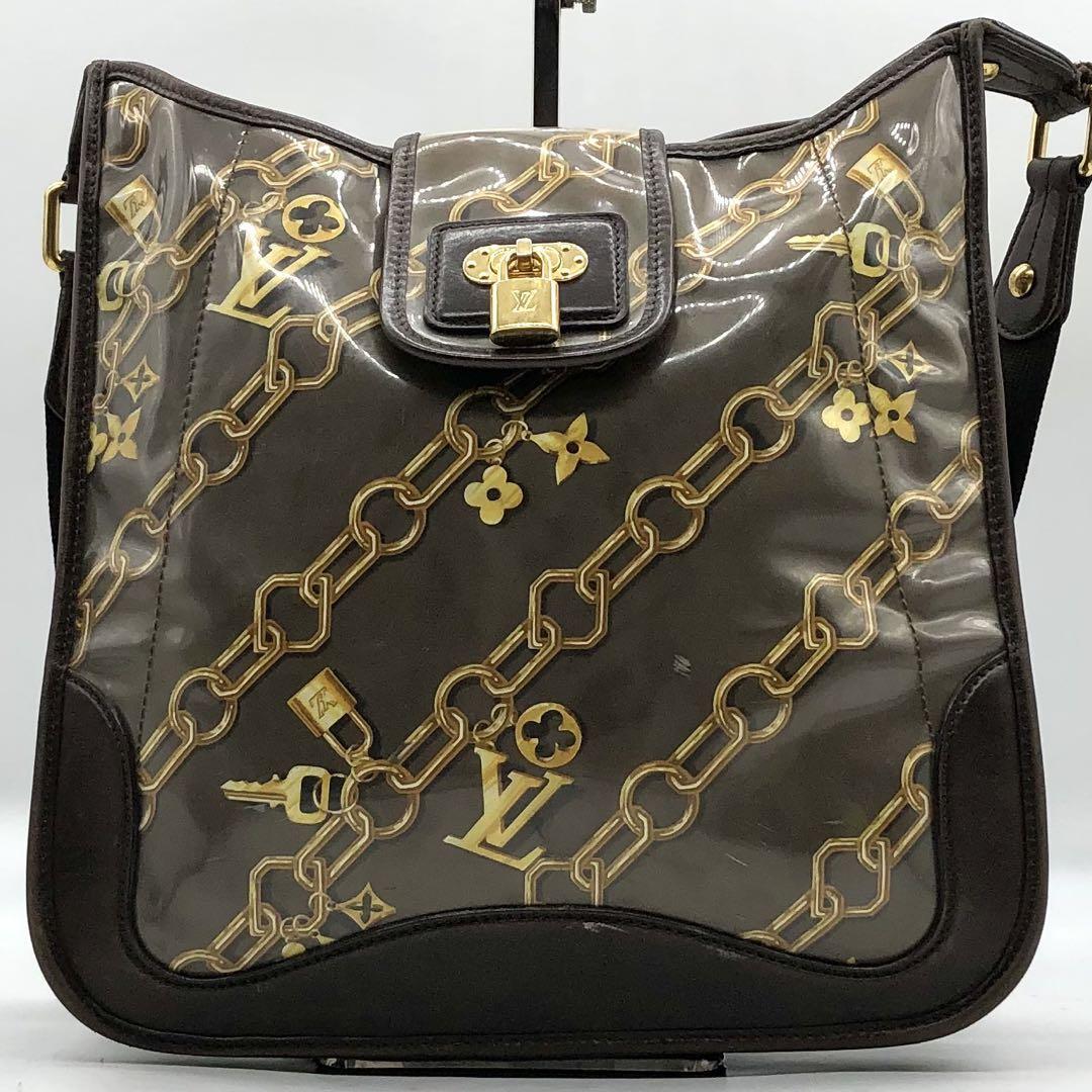 1円【美品】LOUIS VUITTON ルイヴィトン モノグラムチャーム ソミュール ショルダーバッグ 肩がけ 斜めがけ レザー ビニール 金具 M95159_画像2