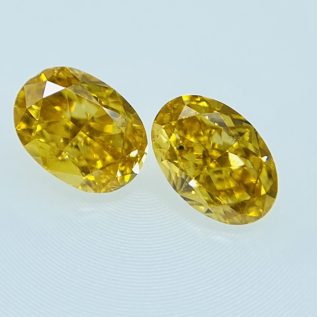 FANCY VIVID ORANGE YELLOW 0.149ct＆0.174ct/OV/RT2471/CGL_画像2