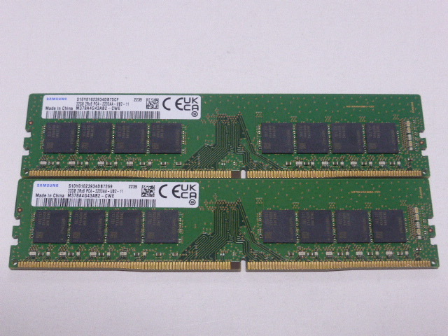 メモリ デスクトップパソコン用 Samsung DDR4-3200 PC4-25600 32GBx2枚 合計64GB 起動確認済みです②　_画像1