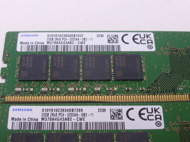 メモリ デスクトップパソコン用 Samsung DDR4-3200 PC4-25600 32GBx2枚 合計64GB 起動確認済みです②　_画像2