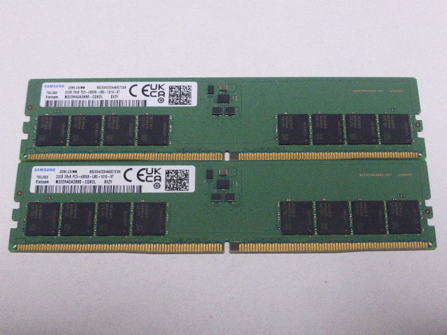 メモリ デスクトップパソコン用 Samsung DDR5-4800 PC5-38400 32GBx2枚 合計64GB 起動確認済みです _画像1