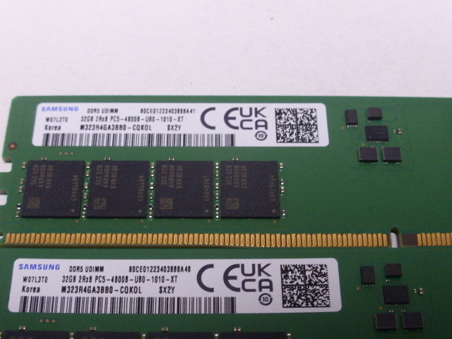 メモリ デスクトップパソコン用 Samsung DDR5-4800 PC5-38400 32GBx2枚 合計64GB 起動確認済です _画像2
