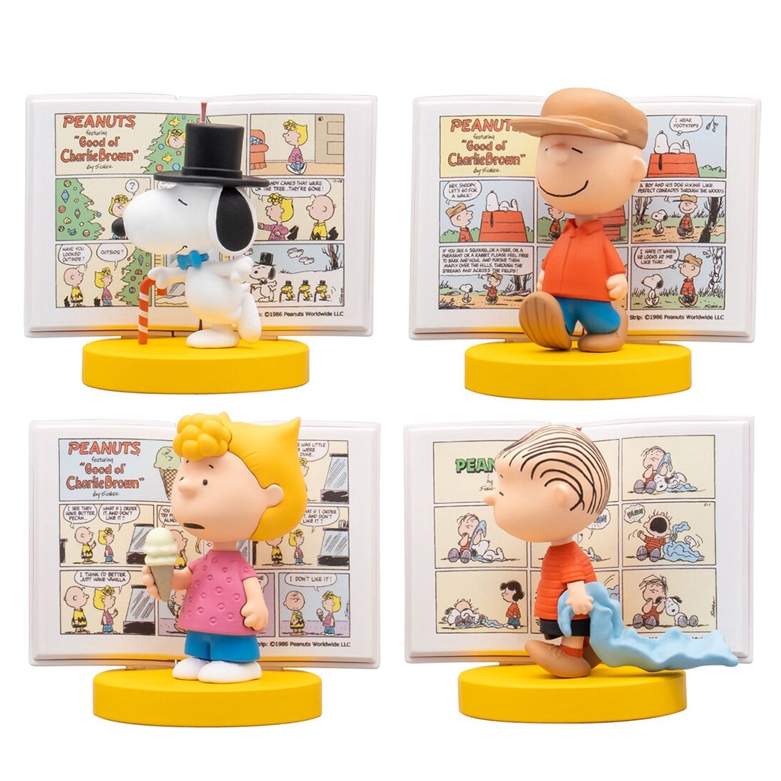 PEANUTS カプセルストーリーフィギュア 全4種 セット スヌーピー チャーリー・ブラウン サリー ライナス フィギュア マスコット ガチャ_サンプル画像です