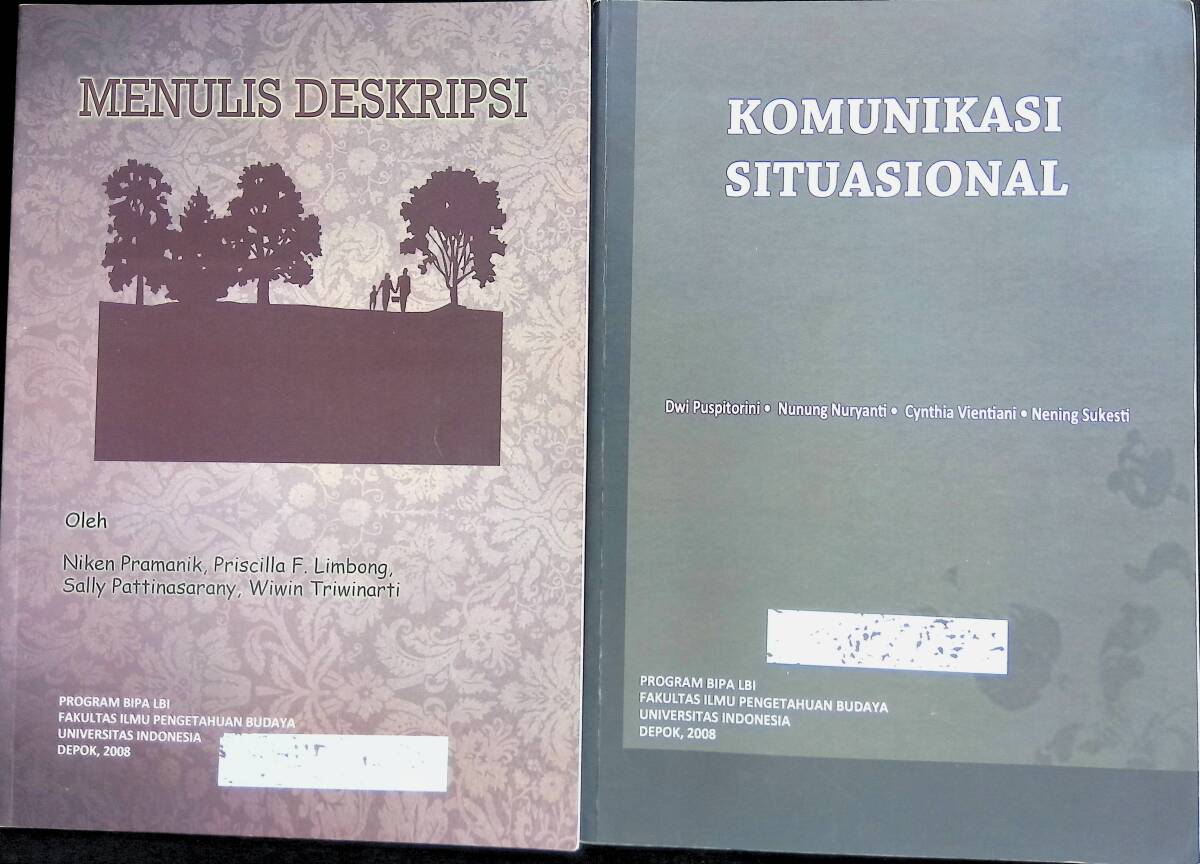 2冊セット　MENULIS DESKRIPSI　KOMUNIKASI SITUASIONAL　インドネシア語　問題集　