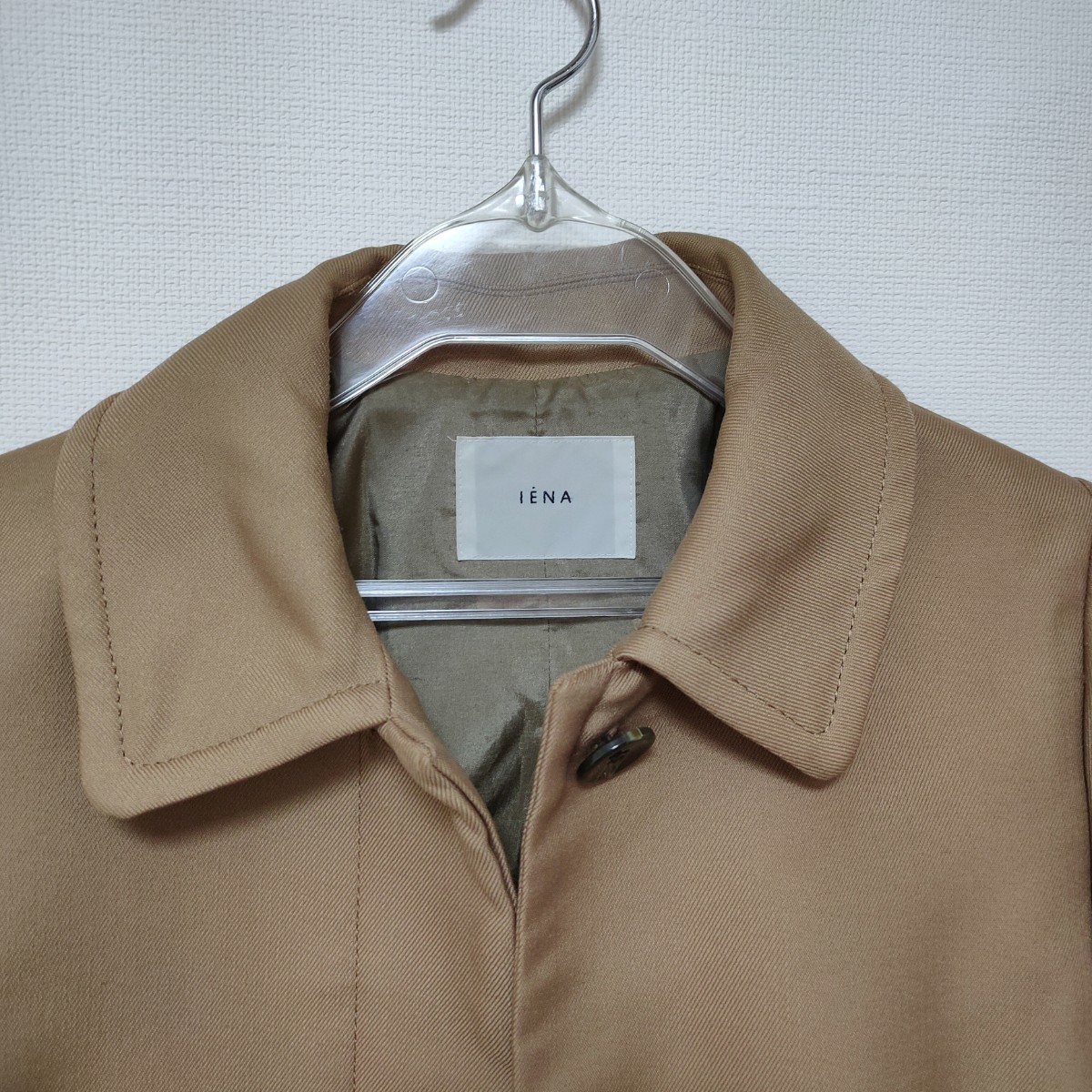 美品 日本製 イエナ Aラインステンカラージャケット ジャケット ベージュブラウン36