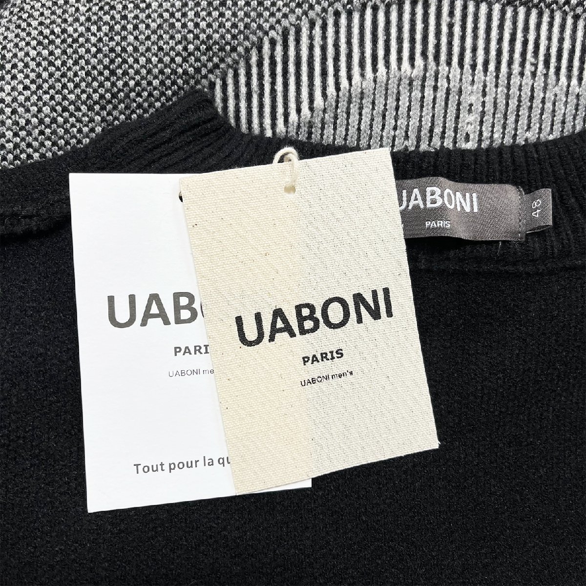 高級EU製＆定価5万◆UABONI*Paris*セーター*ユアボニ*パリ発◆厚手 伸縮性 防寒 笑顔 ニット スウェット 個性 秋冬 定番 L/48サイズ_画像8